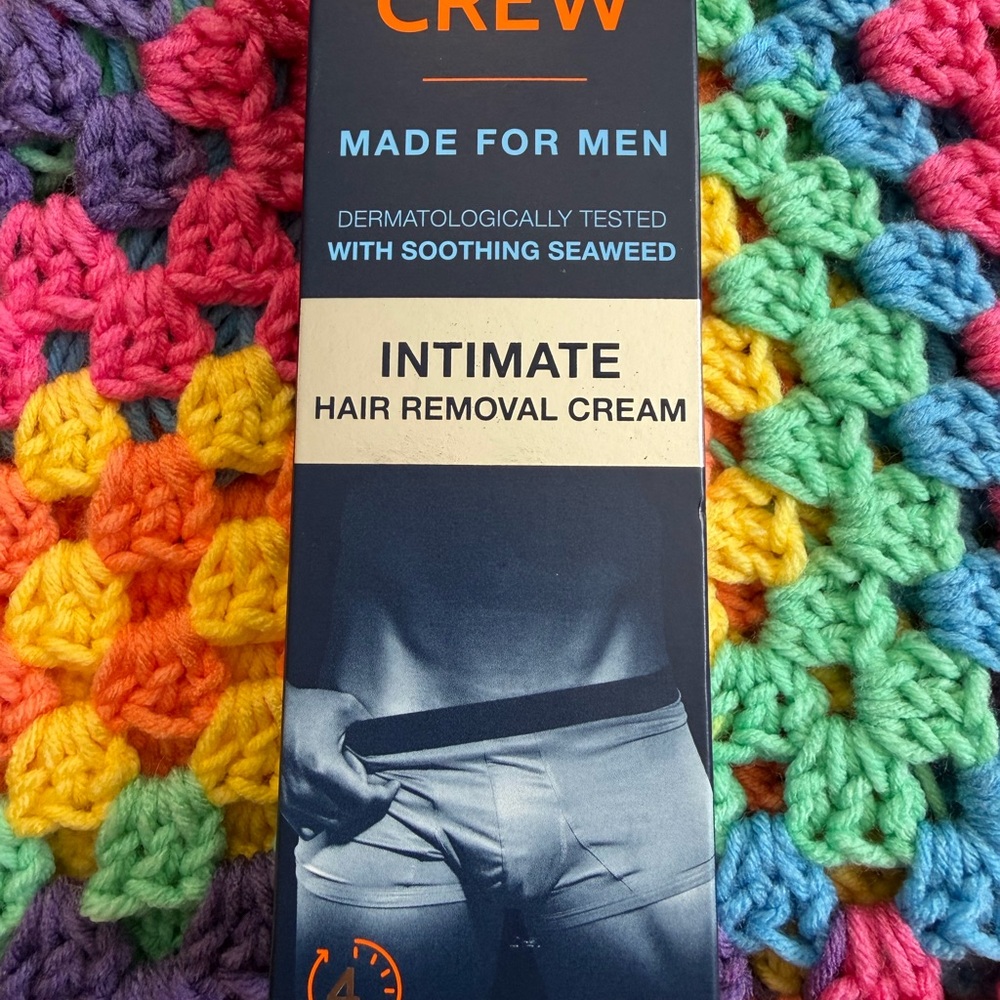 No Hair Crew Intimate Hair Removal Cream for Men 3.4 fl oz / 100 mL New in Box